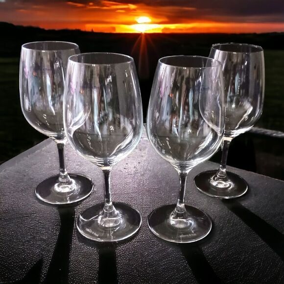 4 Villeroy & Boch Red Wine Glasses NEW Goblets Collection Entree Crystal Clear. - Picture 12 of 13